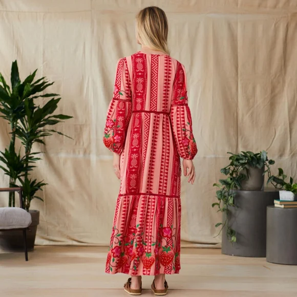 NWT Anthropologie Farm Rio Jaquard Orchard Maxi Dress - Medium*